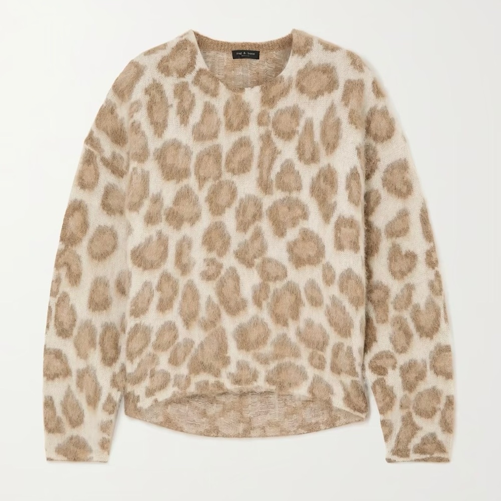 NWT XXS Rag & Bone Cheetah Crewneck Sweater